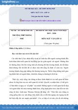 Giải đề thi kì 2 Ngữ văn lớp 11 năm 2019 - 2020 trường THPT Đồng Phú